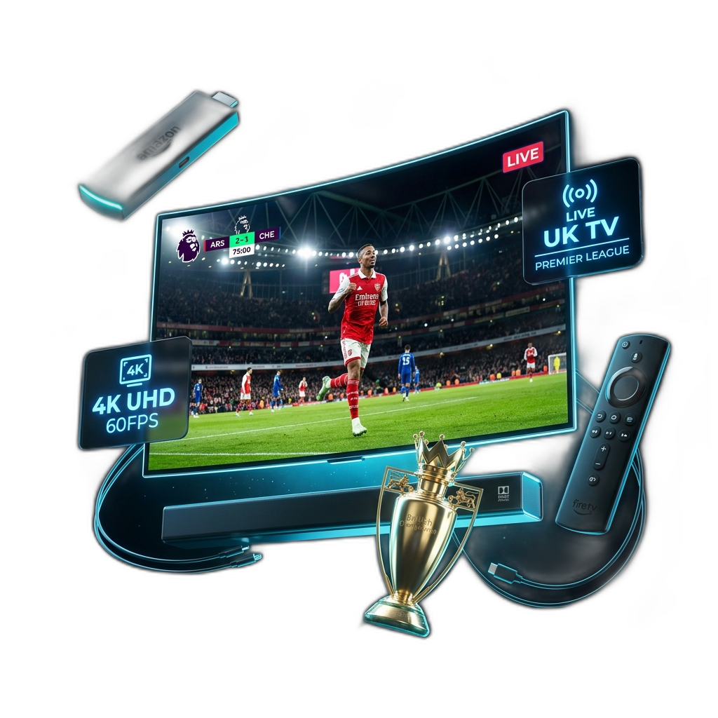 UK Premier League Trophy, 4K OLED TV with Sky Sports and TNT Sports Streaming